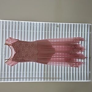 Rose and Lace scalloped Medium Adult sheer dance costume